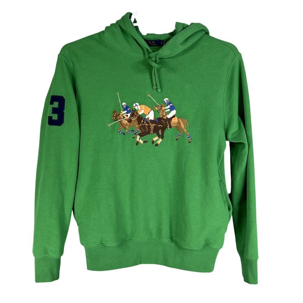 Polo Ralph Lauren Men S Embroidered 3 Pony Polo Player Graphic Hoodie Sweatshirt